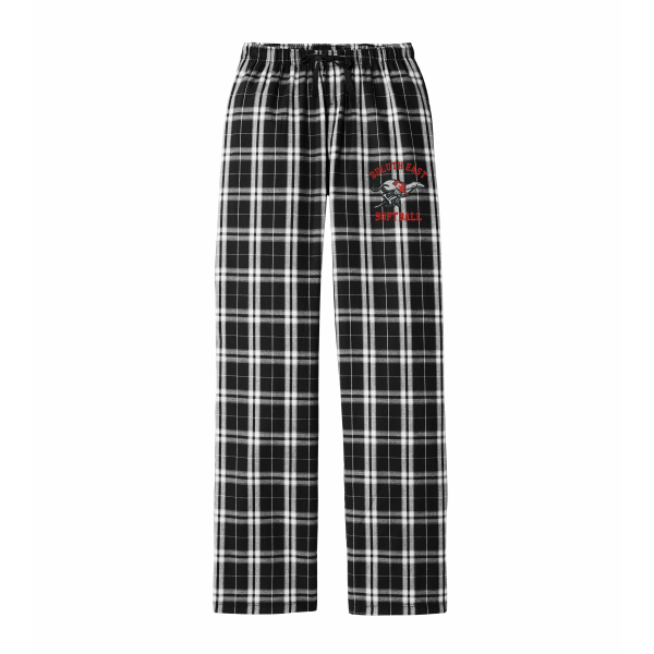 DE Softball - Women's District® Flannel Plaid Pant DT2800 with left leg logo