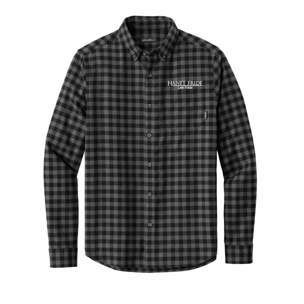 Hanft Law - Men's Eddie Bauer® Long Sleeve Favorite Flannel Plaid Shirt EB610 with embroidered rectangle logo