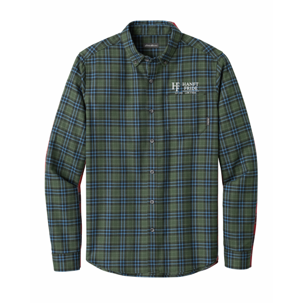 Hanft Law - Men's Eddie Bauer® Long Sleeve Favorite Flannel Plaid Shirt EB610 with embroidered rectangle logo