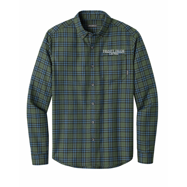 Hanft Law - Men's Eddie Bauer® Long Sleeve Favorite Flannel Plaid Shirt EB610 with embroidered rectangle logo