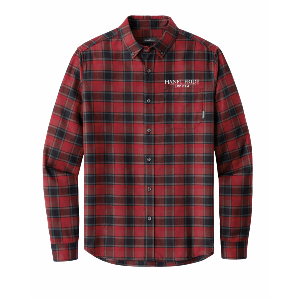Hanft Law - Men's Eddie Bauer® Long Sleeve Favorite Flannel Plaid Shirt EB610 with embroidered rectangle logo