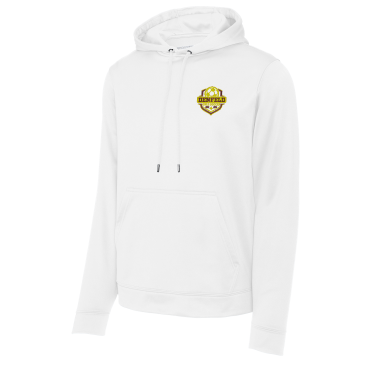 Denfeld Girls Soccer - Sport-Tek Unisex F244 Sport-Wick® Fleece Hooded Pullover with the logo on the left chest