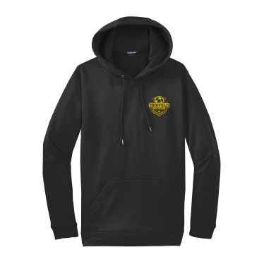 Denfeld Girls Soccer - Sport-Tek Unisex F244 Sport-Wick® Fleece Hooded Pullover with the logo on the left chest
