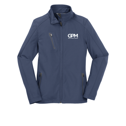 GPM - Port Authority® Ladies Welded Soft Shell Jacket L324 with white embroidered GPM logo on the left chest