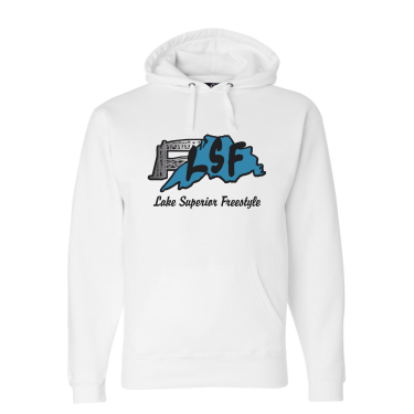 LSF - J. America - Premium Hooded Sweatshirt - 8824 with cut twill LSF logo on the front