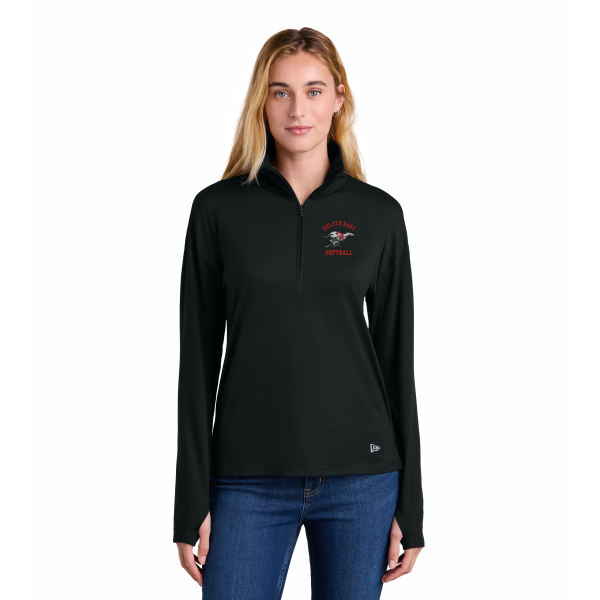 DE Softball - Women's New Era® Power 1/2-Zip LNEA228 with left chest logo