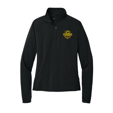 Denfeld Girls Soccer - Ladies Sport-TekLST850 Sport-Wick® Stretch 1/4-Zip Pullover with embroidered left chest logo