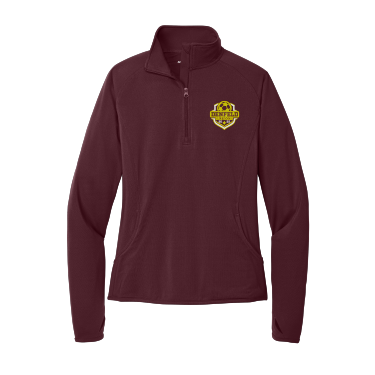 Denfeld Girls Soccer - Ladies Sport-TekLST850 Sport-Wick® Stretch 1/4-Zip Pullover with embroidered left chest logo