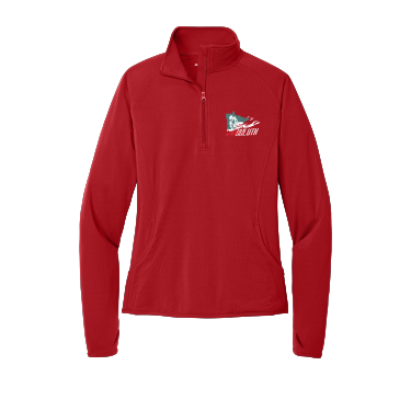 Team Duluth - Sport-Tek Ladies Sport-Wick Stretch LST850 1/2-Zip Pullover with embroidered left chest logo