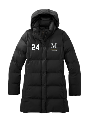 Marshall Lacrosse - Ladies Mercer+Mettle™ Puffy Parka with embroidered M Lacrosse logo on the left chest