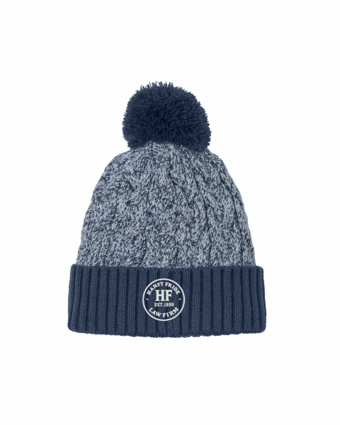 Hanft Law - New Era® Marled Knit Pom Beanie NE910 with embroidered circle logo