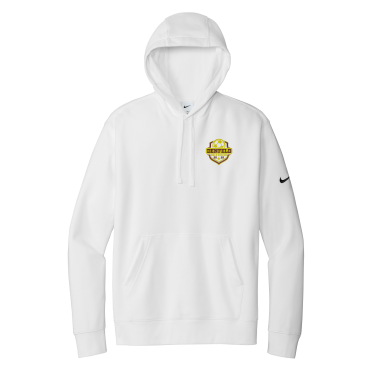 Denfeld Girls Soccer - Nike Unisex Club Fleece Sleeve Swoosh Pullover Hoodie NKDR1499 with logo on the left chest