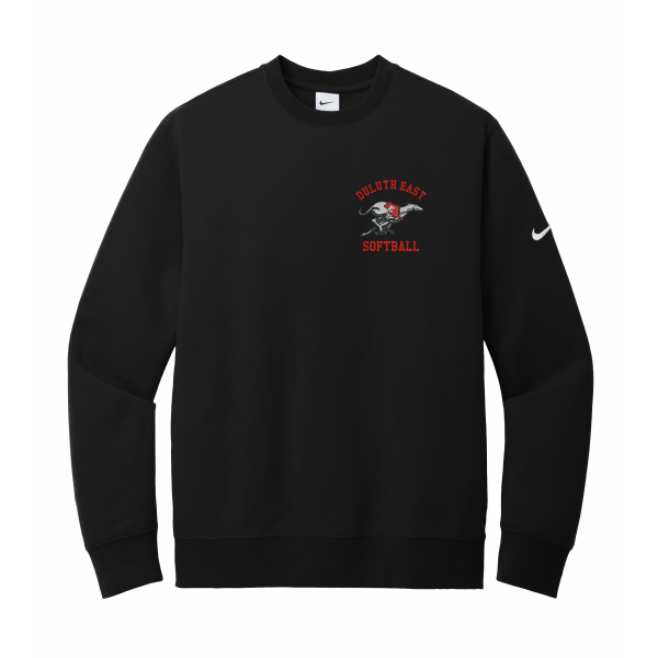 DE Softball - Nike Club Fleece Sleeve Swoosh Crew NKFD9863 with embroidered left chest logo