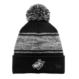 Wolfpack Youth Lacrosse - New Era ® Knit Chilled Pom Beanie with embroidered Wolfhead logo