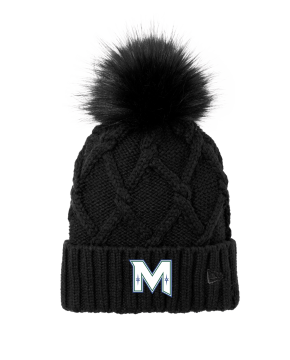 MIRAGE HIGH SCHOOL Hockey - New Era ® Faux Fur Pom Beanie NE911 with embroidered M logo