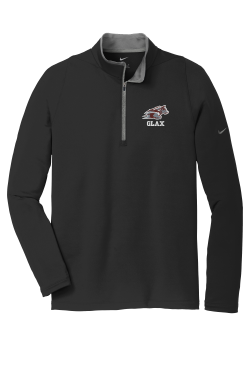 Wolfpack Girls H.S. Lacrosse - Nike Dri-FIT Stretch 1/2-Zip Cover-Up 779795 with embroidered GLAX left chest logo
