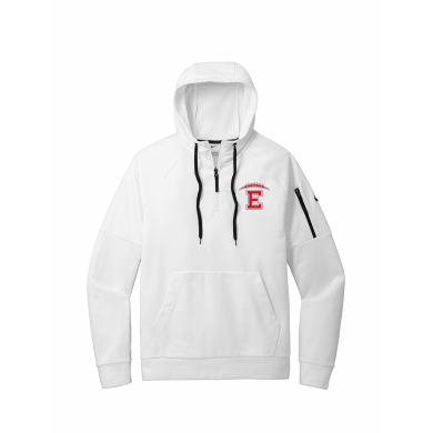 East HS Football - Nike Therma-FIT Pocket 1/4-Zip Fleece Hoodie NKFD9742 with embroidered left chest logo