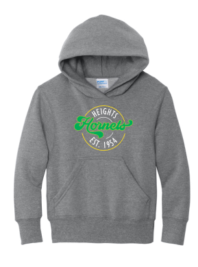Duluth Heights - YOUTH Port & Company PC78YH Core Fleece Pullover Hooded Sweatshirt with front Hornets logo