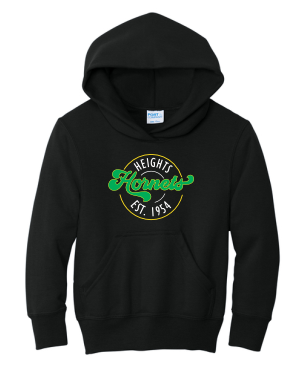 Duluth Heights - YOUTH Port & Company PC78YH Core Fleece Pullover Hooded Sweatshirt with front Hornets logo