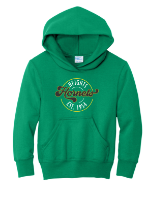 Duluth Heights - YOUTH Port & Company PC78YH Core Fleece Pullover Hooded Sweatshirt with front Hornets logo