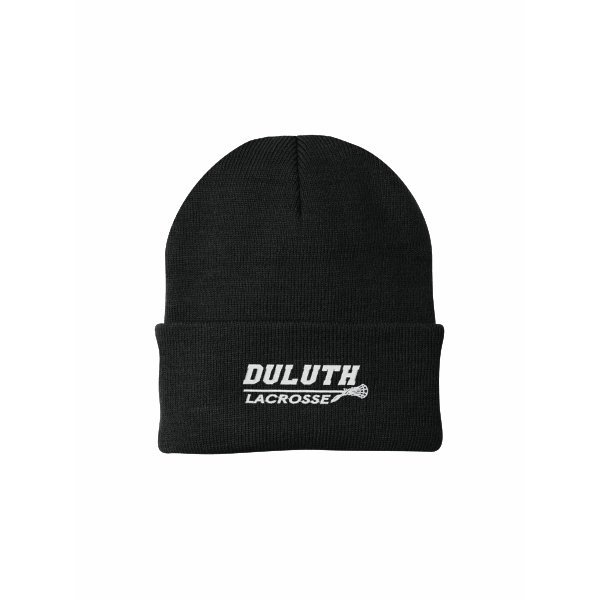 Wolfpack Girls H.S. Lacrosse - One color knit beanie with embroidered wolfhead logo