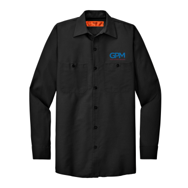 GPM - Red Kap® Long Size, Long Sleeve Industrial Work Shirt SP14LONG with two color GPM logo