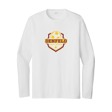 Denfeld Girls Soccer - Sport-Tek Unisex PosiCharge Competitor Tee ST350LS with full color logo on the front