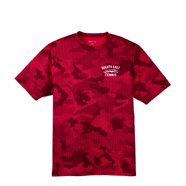Duluth East Tennis - TEAM UNIFORM Sport-Tek ® Camo Hex Tee ST370 with one color left chest logo