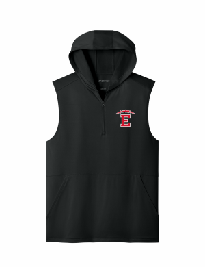 East HS Football - Sport-Tek® Sport-Wick® Stretch Sleeveless Hooded 1/4-Zip ST858 with left chest logo