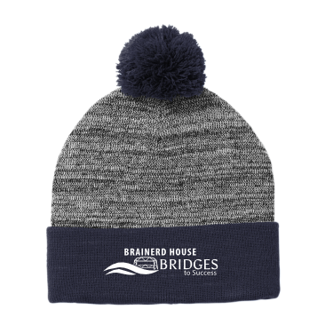 AHL Brainerd House - Sport-Tek ® Heather Pom Pom Beanie STC41 with white AHL Brainerd House logo