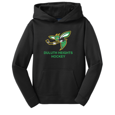 Duluth Heights - Youth Sport-Tek YST244 Sport-Wick® Performance Fleece Hooded Pullover with front Duluth Heights logo