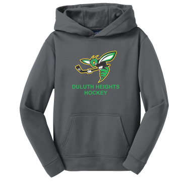 Duluth Heights - Youth Sport-Tek YST244 Sport-Wick® Performance Fleece Hooded Pullover with front Duluth Heights logo
