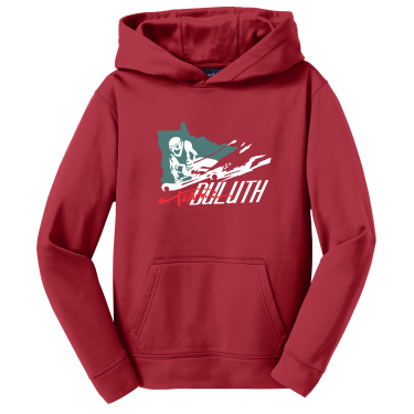 Team Duluth -  Sport-Tek Youth Sport-Wick® YST244 Fleece Hooded Pullover with full front Alpine heat transfer logo