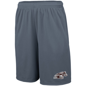 Duluth Lacrosse PLAYER TRAVEL SHORTS -  Augusta Sportswear 9" INSEAM 1428 Training shorts with pockets and Wolfpack heat transfer on left leg