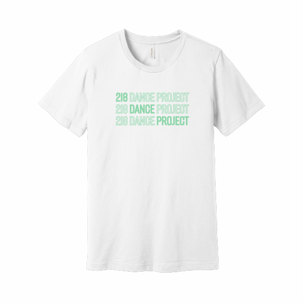 218 Dance - BC3001  BELLA+CANVAS ® Unisex Jersey Short Sleeve Tee with mint 218 Dance Project logo