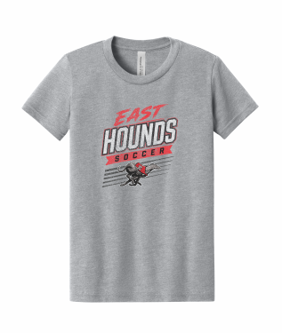 Duluth East Boys Soccer - Youth BELLA+CANVAS® Heather CVC Tee BC3001YCVC with full front vintage logo