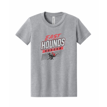 Duluth East Boys Soccer - Youth BELLA+CANVAS® Heather CVC Tee BC3001YCVC with full front vintage logo