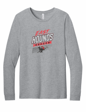 Duluth East Boys Soccer - BELLA+CANVAS® Unisex Heather CVC Long Sleeve Tee BC3501CVC with full front vintage logo