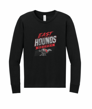 Duluth East Boys Soccer - Youth BELLA+CANVAS® Jersey Long Sleeve Tee BC3501Y with full front vintage logo