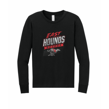 Duluth East Boys Soccer - Youth BELLA+CANVAS® Jersey Long Sleeve Tee BC3501Y with full front vintage logo