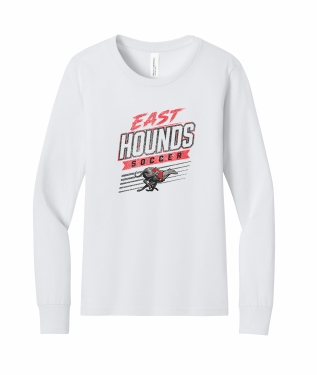 Duluth East Boys Soccer - Youth BELLA+CANVAS® Jersey Long Sleeve Tee BC3501Y with full front vintage logo