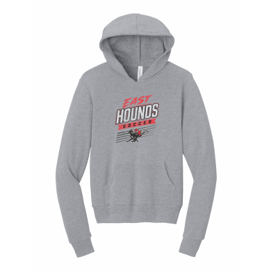 Duluth East Boys Soccer - Youth BELLA+CANVAS® Sponge Fleece Pullover Hoodie with full front vintage logo