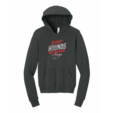 Duluth East Boys Soccer - Youth BELLA+CANVAS® Sponge Fleece Pullover Hoodie with full front vintage logo