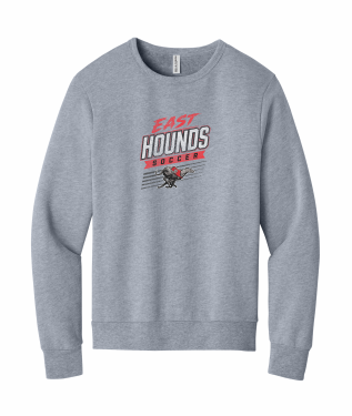 Duluth East Boys Soccer - BELLA+CANVAS® Unisex Sponge Fleece Classic Crewneck Sweatshirt BC3911 with full front vintage logo