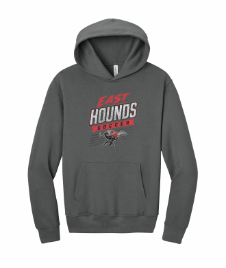Duluth East Boys Soccer - BELLA+CANVAS® Unisex 10-Ounce Heavyweight Pullover Hoodie BC4719 with full front vintage logo