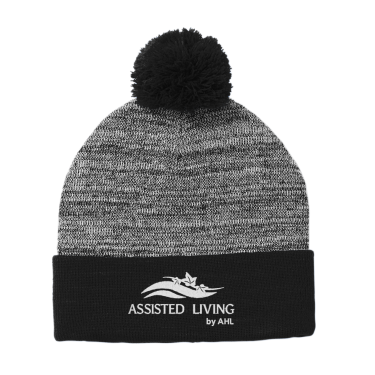 AHL Assisted Living - Sport-Tek ® Heather Pom Pom Beanie STC41 with white AHL Assisted Living logo