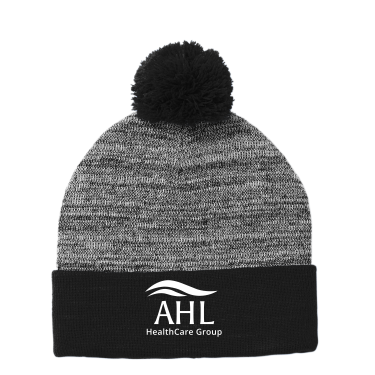 AHL Group - Sport-Tek ® Heather Pom Pom Beanie STC41 with white AHL Group logo