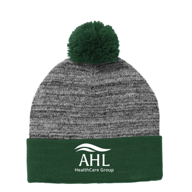 AHL Group - Sport-Tek ® Heather Pom Pom Beanie STC41 with white AHL Group logo