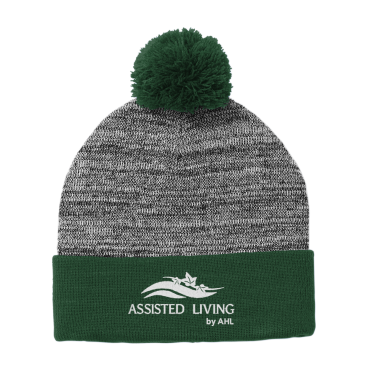 AHL Assisted Living - Sport-Tek ® Heather Pom Pom Beanie STC41 with white AHL Assisted Living logo