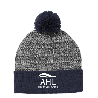 AHL Group - Sport-Tek ® Heather Pom Pom Beanie STC41 with white AHL Group logo